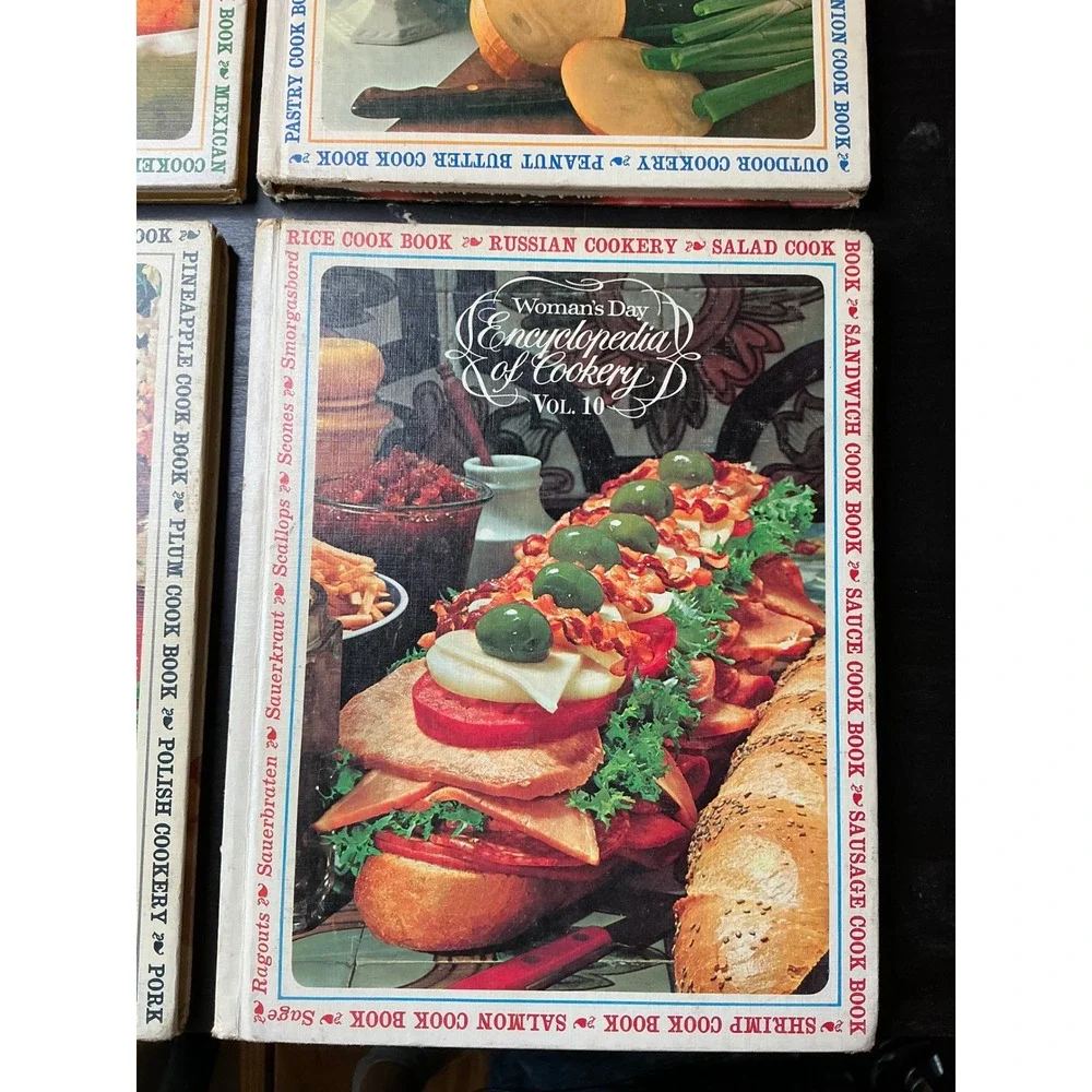 Vintage 1966 Woman's Day Encyclopedia of Cookery Vols 7 8 9 10 First Edition